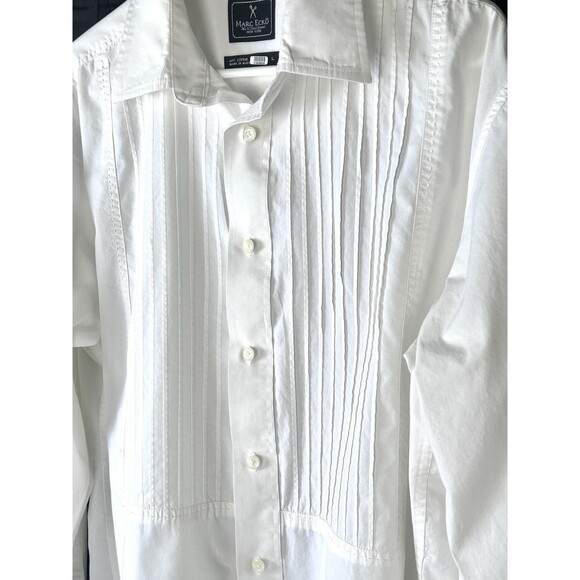 Marc Ecko No. 72 Time Square NY Mens Large Button DN Dress Shirt Skull Tuxedo - Picture 6 of 14